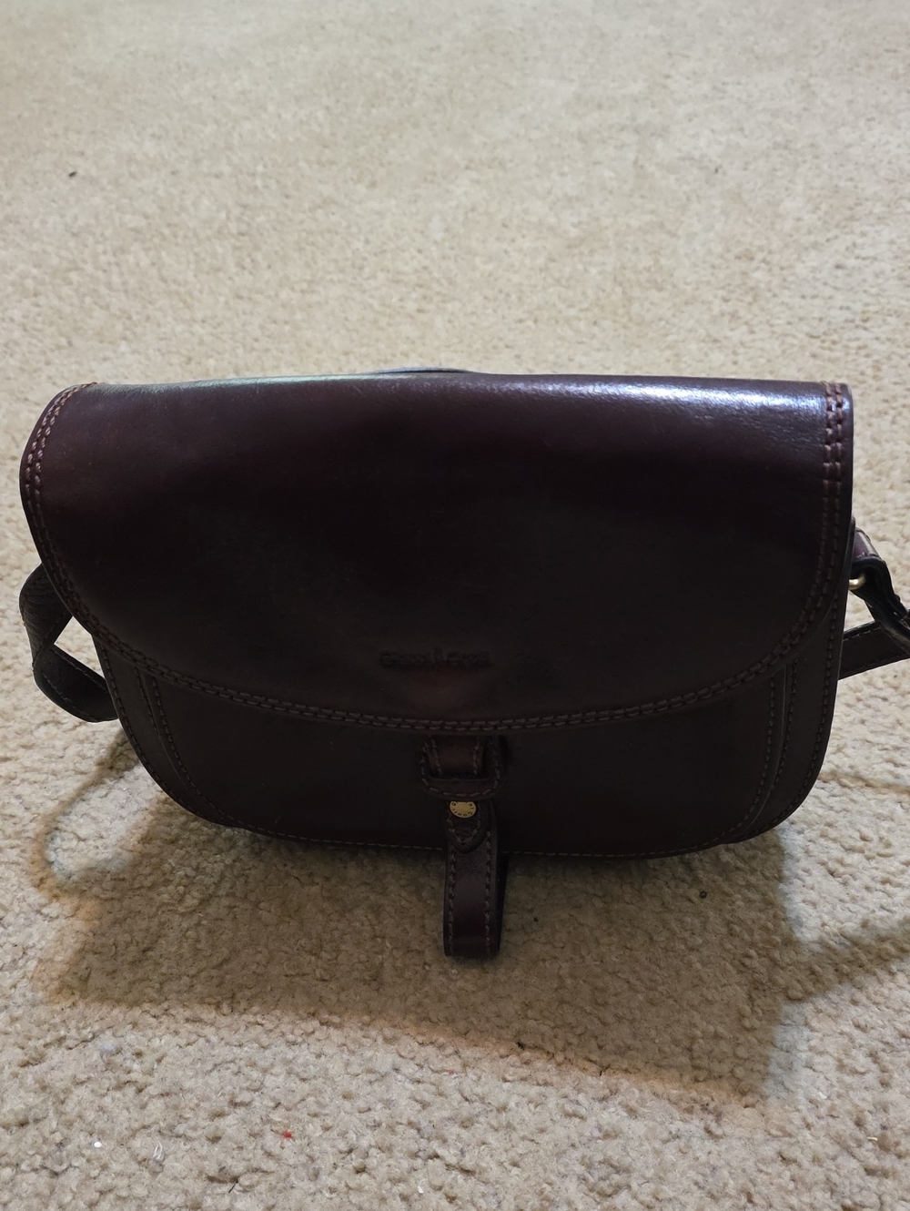 Gianni Canti Leather Crossbody Bag - Brown